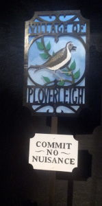 The Village of Ploverleigh sign from The Sorcrerer. 